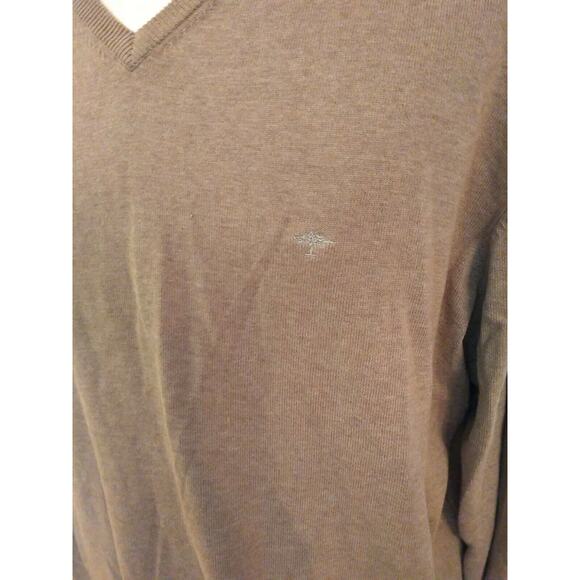 FYNCH-HATTON SUPERFINE COTTON Men's 3XL V Neck Brown Sweater Jumper - Picture 3 of 12